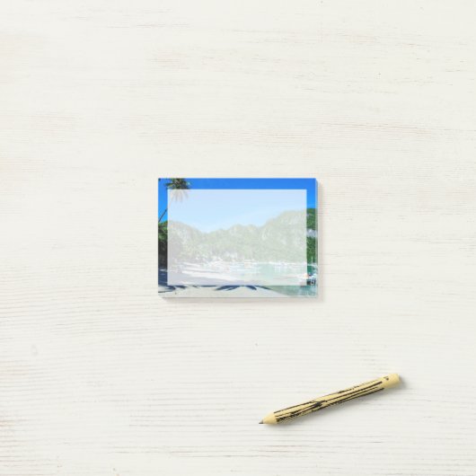 Baai van El Nido-strand Post-it® Notes (Op bureau)