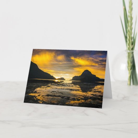Baai van El Nido Sunset Kaart (Voorkant)