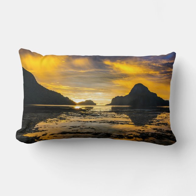 Baai Van El Nido Zonsondergang Kussen (Voorkant)