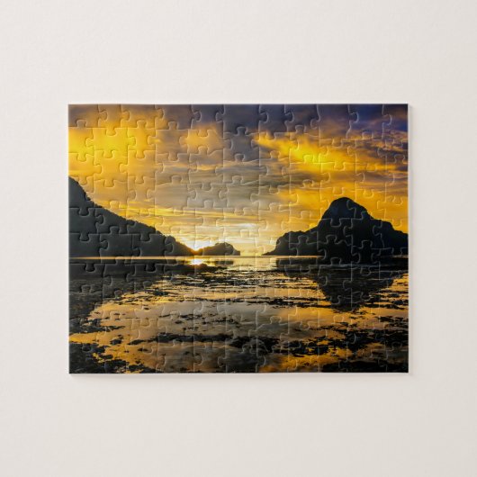 Baai van El Nido Zonsondergang Legpuzzel (Horizontaal)