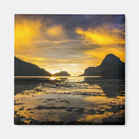 Baai van El Nido Zonsondergang Magneet (Voorkant)