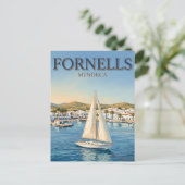 Baai van Fornells Spanje Briefkaart (Staand voorkant)
