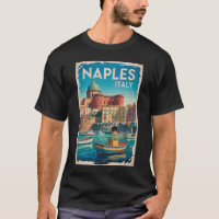 Baai van Napels Italië Illustratie Reis Kunst Vint