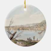 Baai van Napels vanaf de kust van zee bij de Madda Keramisch Ornament (Achterkant)