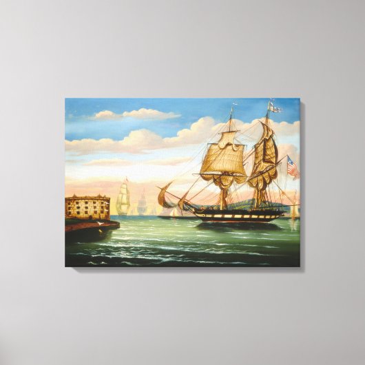 Baai van New York, Zonsondergang Canvas Afdruk (Voorkant)