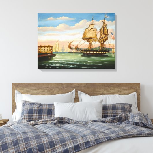 Baai van New York, Zonsondergang Canvas Afdruk (Insitu (Slaapkamer))