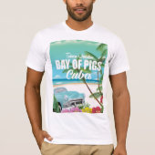 Baai van Varkens, poster van de strandvakantie op  T-shirt (Voorkant)