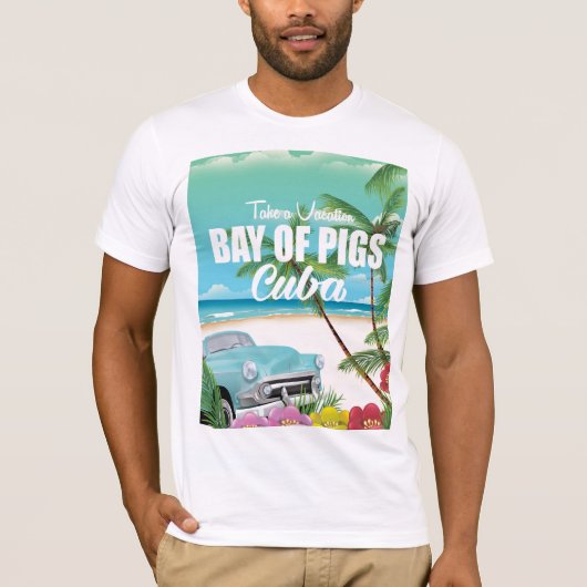 Baai van Varkens, poster van de strandvakantie op  T-shirt (Voorkant)