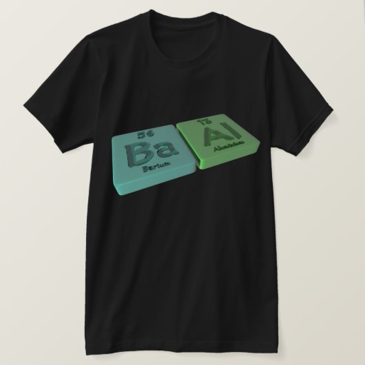 Baal als Ba Barium en Al Aluminium T-shirt (Design voorkant)