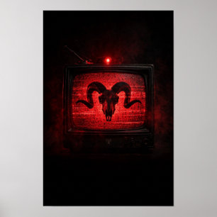 BAAL Broadcast Schedel Poster — Gotische Muurkunst