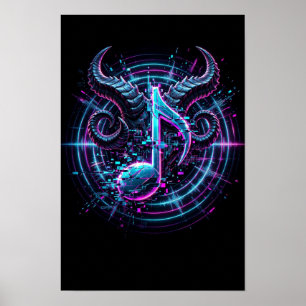 BAAL Gotische Gehoornde Noot Poster — Muziekmuurku