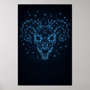 BAAL gotische ram schedel poster — Dark Fantasy Ku