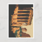 Baalbek Lebanon Vintage Travel Illustration Briefkaart (Voorkant)