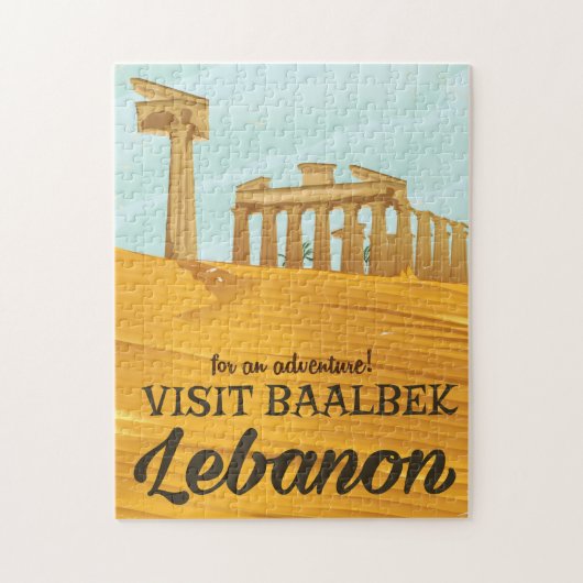 Baalbek Tempel Libanon vintage reisposter Postc Legpuzzel (Verticaal)