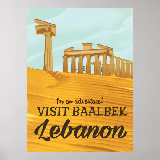 Baalbek Tempel Libanon vintage reisposter Poster (Voorkant)