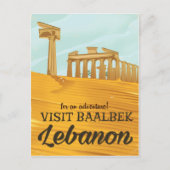 Baalbek Temple Libanon vintage-poster Briefkaart (Voorkant)