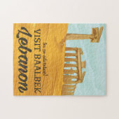 Baalbek Temple Libanon vintage poster Postc Legpuzzel (Horizontaal)