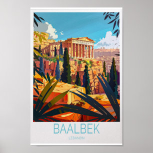 Baalbek Travel Poster - Libanon Wall Art met