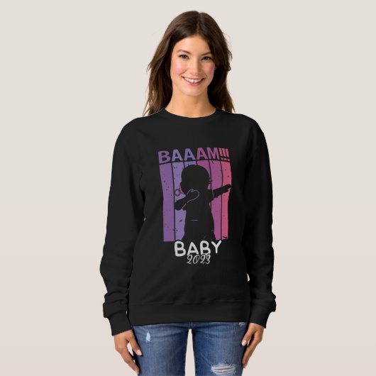 Baam Girl Baby 2023 Dab Pregnancy Expectant Mother Trui (Voorkant volledig)