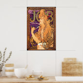BAAN 1896 POSTER PRINT A5-A1 Alphonse Mucha Kunst (Keuken)