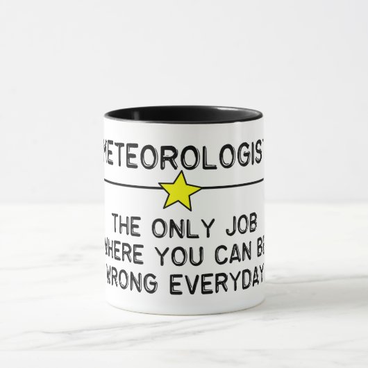 baan als meteoroloog mok (Midden)