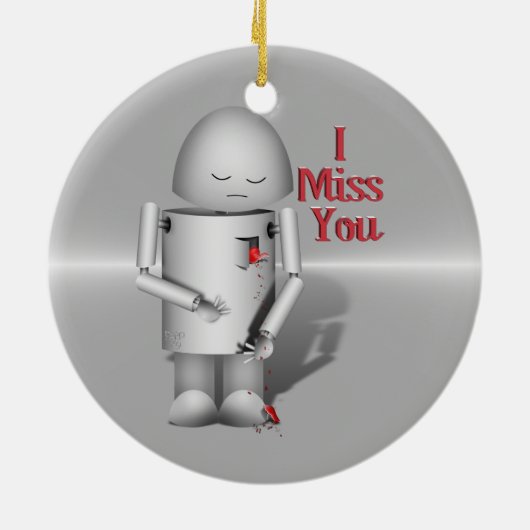 Baanbrekend hart - ik Miss U Keramisch Ornament (Achterkant)