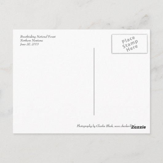 Baanbrekend nationaal bos briefkaart (Achterkant)