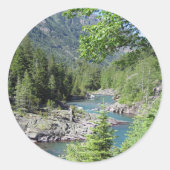 Baanbrekend nationaal bos ronde sticker (Voorkant)