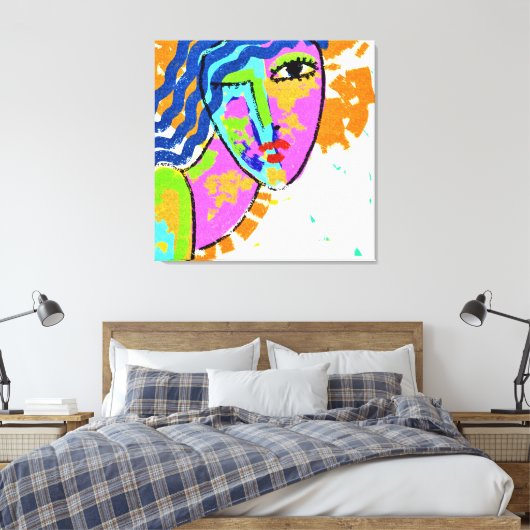 Baanbrekende Abstracte digitale verf Canvas Afdruk (Insitu (Slaapkamer))