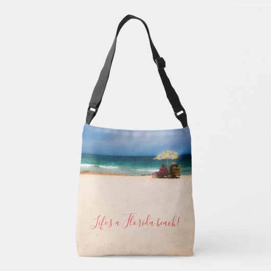 Baanbrekende dag in het strand crossbody tas (Achterkant)