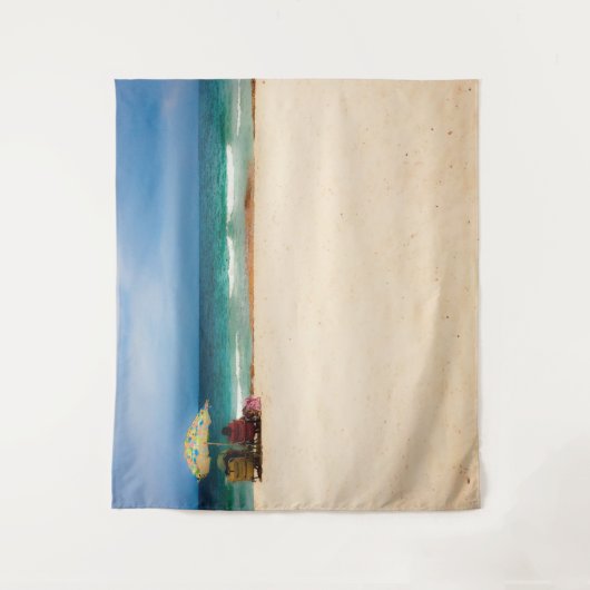 Baanbrekende dag in het strand wandkleed (Voorkant)