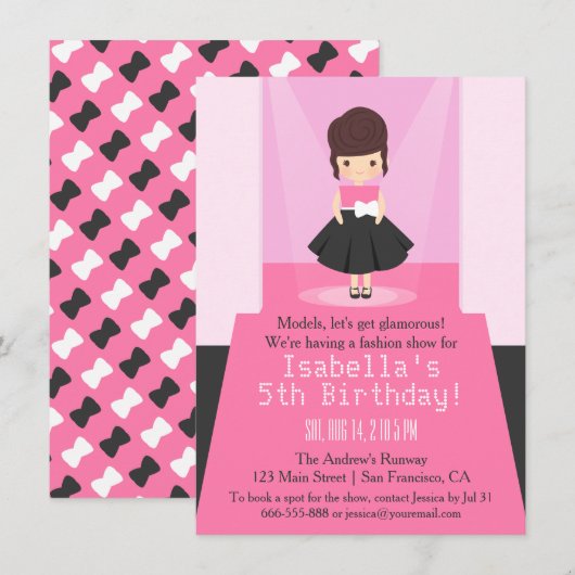 Baandagen Mode Show op zaterdag Kaart (Voorkant / Achterkant)