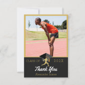 Baanloper afstuderen Foto Bedankkaart (Voorkant)