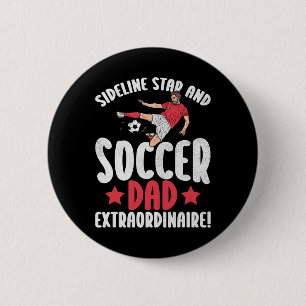 Baanrand Ster En Buitengewone Voetbalvader! Voetba Ronde Button 5,7 Cm