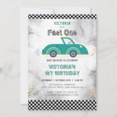  baansnelheid Sportwedstrijd Auto Verjaardag Kaart (Voorkant)