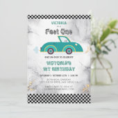  baansnelheid Sportwedstrijd Auto Verjaardag Kaart (Staand voorkant)