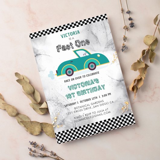  baansnelheid Sportwedstrijd Auto Verjaardag Kaart