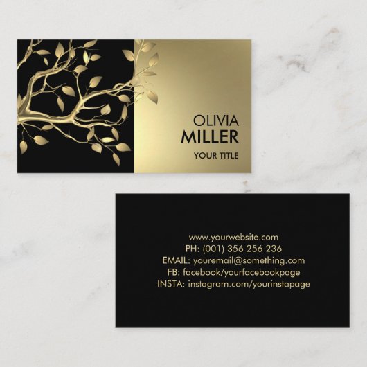 Baantak - pastelgoud visitekaartje (Voorkant / Achterkant)