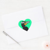 Baarbare dubbelcreste aalscholver hart sticker (Envelop)