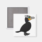 Baarbare dubbelcreste aalscholver magneet (Voorkant / Achterkant)