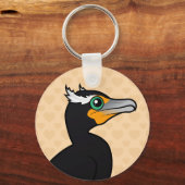 Baarbare dubbelcreste aalscholver sleutelhanger (Voorkant)