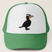 Baarbare dubbelcreste aalscholver trucker pet (Voorkant)