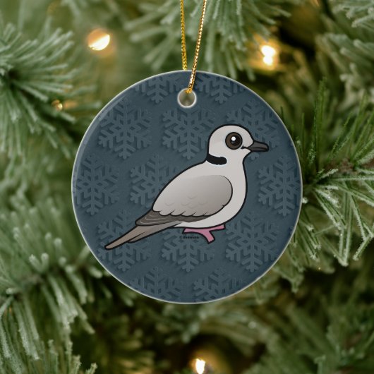 Baarbare ringhalsdove keramisch ornament (Boom)