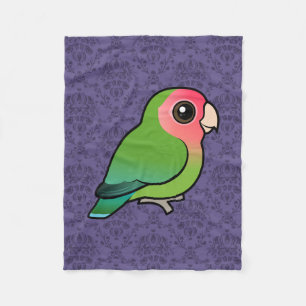 Baarbare rooskleurige Lovebird Fleece Deken