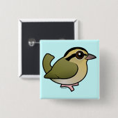 Baarbare wormetende Warbler Vierkante Button 5,1 Cm (Voorkant /achterkant)