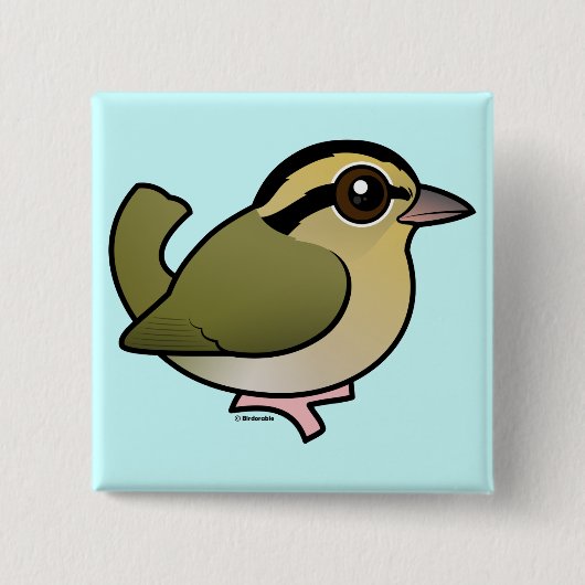 Baarbare wormetende Warbler Vierkante Button 5,1 Cm (Voorkant)