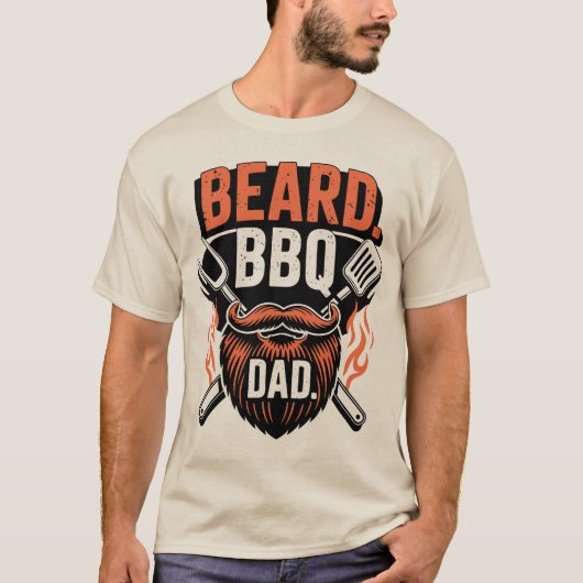 Baard BBQ Vader Grappig Vaderdag Shirt (Voorkant)