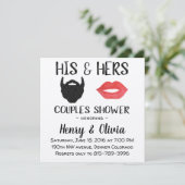 Baard en Lippen Koppels Bruiloft Douche uitnodigin Kaart (Staand voorkant)