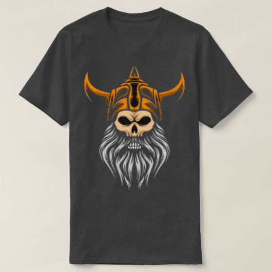 baard en schedel Viking T-shirt (Design voorkant)
