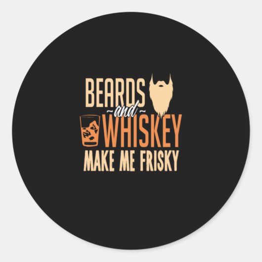 Baard en whisky maken me gevaarlijk ronde sticker (Voorkant)